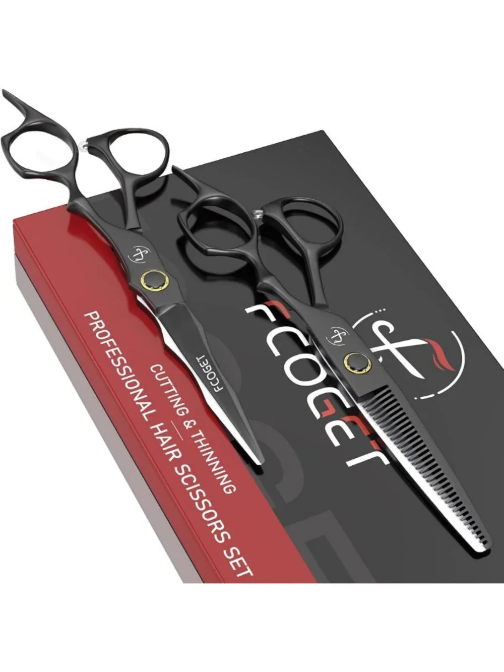 High-End 440C Stainless Steel Hair Cutting Scissors Kit & Thinning Shears - 6.8